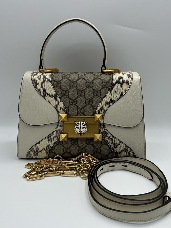 Gucci Handbags - Gucci Osiride Top-handle Crossbody in beige Python&calfskin&canvas gold hardware